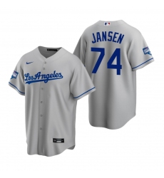 Youth Los Angeles Dodgers 74 Kenley Jansen Gray 2020 World Series Champions Road Replica Jersey