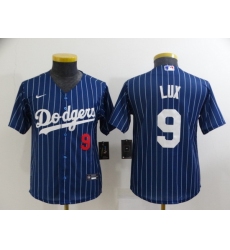 Youth Los Angeles Dodgers 9 Gavin Lux Blue Stitched Jersey