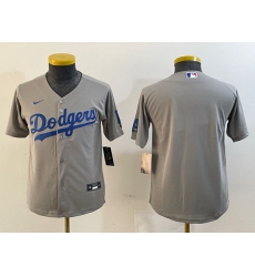 Youth Los Angeles Dodgers Blank Grey Stitched Jersey