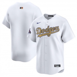 Youth Los Angeles Dodgers Blank White 2025 Gold Collection Limited Stitched Baseball Jersey