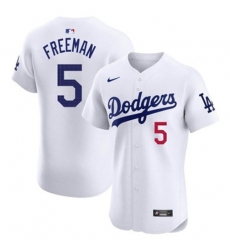 Youth Los Angeles Dodgers Freddie Freeman #5 White Flex Base 2024 Home Stitched Jersey