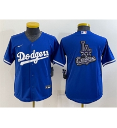 Youth Los Angeles Dodgers Royal Team Big Logo Stitched Baseball Jersey