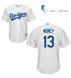 Youth Majestic Los Angeles Dodgers 13 Max Muncy Authentic White Home Cool Base MLB Jersey 