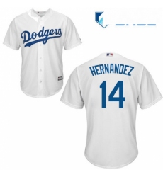 Youth Majestic Los Angeles Dodgers 14 Enrique Hernandez Replica White Home Cool Base MLB Jersey