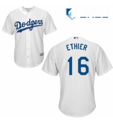 Youth Majestic Los Angeles Dodgers 16 Andre Ethier Replica White Home Cool Base MLB Jersey