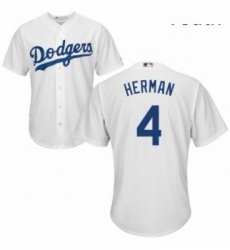Youth Majestic Los Angeles Dodgers 4 Babe Herman Replica White Home Cool Base MLB Jersey