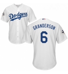 Youth Majestic Los Angeles Dodgers 6 Curtis Granderson Replica White Home 2017 World Series Bound Cool Base MLB Jersey 