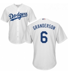 Youth Majestic Los Angeles Dodgers 6 Curtis Granderson Replica White Home Cool Base MLB Jersey 