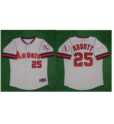 Men Angels Jim Abbott Gray 1989 all star #25 Stitched MLB Jersey