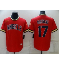 Men Los Angeles Angels 17 Shohei Ohtani Red Cool Base Stitched jersey