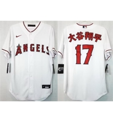 Men Los Angeles Angels 17 Shohei Ohtani White Cool Base Stitched Jersey