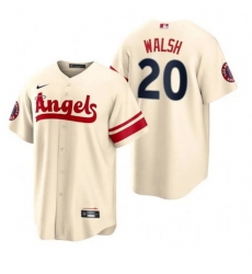 Men Los Angeles Angels 20 Jared Walsh 2022 Cream City Connect Cool Base Stitched Jersey