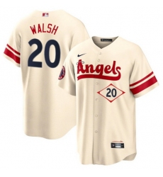 Men Los Angeles Angels 20 Jared Walsh 2022 Cream City Connect Cool Base Stitched Jerseyy