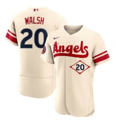 Men Los Angeles Angels 20 Jared Walsh 2022 Cream City Connect Flex Base Stitched Jersey