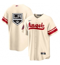 Men Los Angeles Angels  26 Kings Cream Cool Base Stitched Jersey