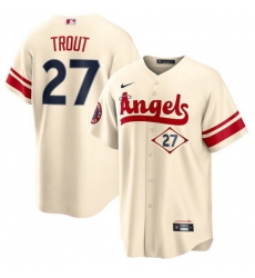 Men Los Angeles Angels 27 Mike Trout 2022 Cream City Connect Cool Base Stitched Jersey