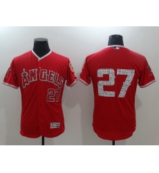 Men Los Angeles Angels 27 Mike Trout Red Flex Base Stitched Baseball jersey