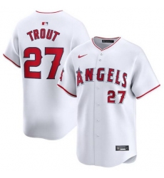 Men Los Angeles Angels 27 Mike Trout White Home Limited Stitched Baseball Jersey
