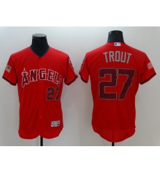 Men Los Angeles Angels 27 Trout Red Elite 2021 MLB Jersey
