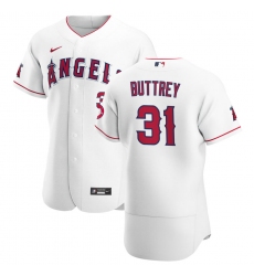 Men Los Angeles Angels 31 Ty Buttrey Men Nike White Home 2020 Flex Base Player MLB Jersey