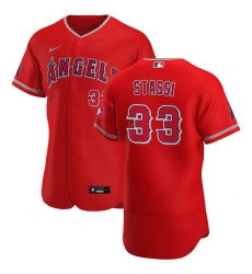 Men Los Angeles Angels 33 Max Stassi Men Nike Red Alternate 2020 Flex Base Player MLB Jersey