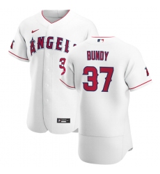 Men Los Angeles Angels 37 Dylan Bundy Men Nike White Home 2020 Flex Base Player MLB Jersey