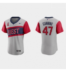 Men Los Angeles Angels 47 Griffin Canning Men Nike Gray 2021 Little League Classic Authentic MLB Jersey