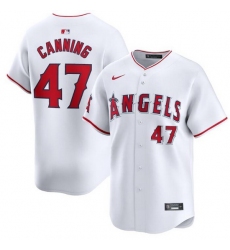 Men Los Angeles Angels 47 Griffin Canning White Home Limited Stitched Baseball Jersey
