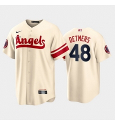 Men Los Angeles Angels 48 Reid Detmers 2022 Cream City Connect Cool Base Stitched Jerseys