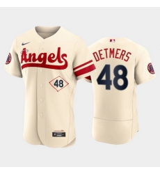 Men Los Angeles Angels 48 Reid Detmers 2022 Cream City Connect Flex Base Stitched Jerseys