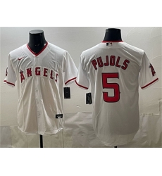 Men Los Angeles Angels 5 Albert Pujols White Stitched Baseball Jersey Men Los Angeles Angels 5 Albert Pujols White Stitched Baseball Jersey