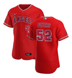 Men Los Angeles Angels 52 Dillon Peters Men Nike Red Alternate 2020 Flex Base Player MLB Jersey