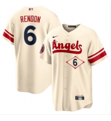 Men Los Angeles Angels 6 Anthony Rendon 2022 Cream City Connect Cool Base Stitched Jersey