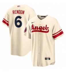 Men Los Angeles Angels 6 Anthony Rendon 2022 Cream City Connect Cool Base Stitched Jerseys