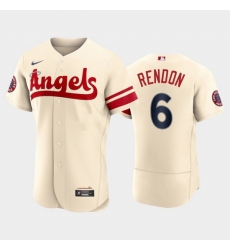 Men Los Angeles Angels 6 Anthony Rendon 2022 Cream City Connect Flex Base Stitched Jersey