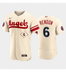 Men Los Angeles Angels 6 Anthony Rendon 2022 Cream City Connect Flex Base Stitched Jerseys