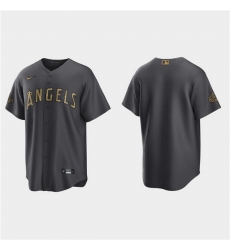 Men Los Angeles Angels Blank 2022 All Star Charcoal Cool Base Stitched Jersey