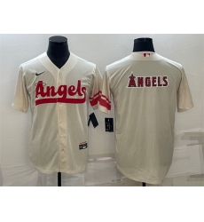 Men Los Angeles Angels Cream City Connect Team Big Logo Cool Base Stitched Jersey