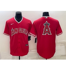 Men Los Angeles Angels Red Team Big Logo Cool Base Stitched JerseyS