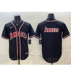 Men Los Angeles Angels Team Big Logo 2026 Fashion Replica Black Out Stitched Baseball Jersey Men Los Angeles Angels Team Big Logo 2026 Fashion Replica Black Out Stitched Baseball Jersey