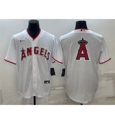 Men Los Angeles Angels White Team Big Logo Cool Base Stitched Jersey