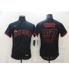 Men Los Angeles Angels of Anaheim 27 Mike Trout Lights Out Black Fashion Flexbase Nike Jersey