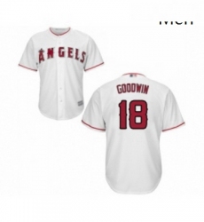 Mens Los Angeles Angels of Anaheim 18 Brian Goodwin Replica White Home Cool Base Baseball Jersey 