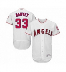 Mens Los Angeles Angels of Anaheim 33 Matt Harvey White Home Flex Base Authentic Collection Baseball Jersey