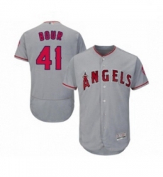Mens Los Angeles Angels of Anaheim 41 Justin Bour Grey Road Flex Base Authentic Collection Baseball Jersey 