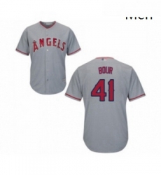 Mens Los Angeles Angels of Anaheim 41 Justin Bour Replica Grey Road Cool Base Baseball Jersey 