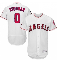 Mens Majestic Los Angeles Angels of Anaheim 0 Yunel Escobar White Flexbase Authentic Collection MLB Jersey 