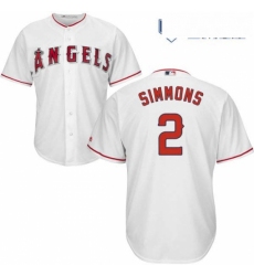 Mens Majestic Los Angeles Angels of Anaheim 2 Andrelton Simmons Replica White Home Cool Base MLB Jersey