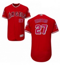 Mens Majestic Los Angeles Angels of Anaheim 27 Darin Erstad Red Alternate Flexbase Authentic Collection MLB Jersey