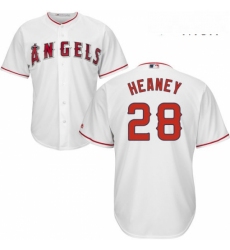 Mens Majestic Los Angeles Angels of Anaheim 28 Andrew Heaney Replica White Home Cool Base MLB Jersey